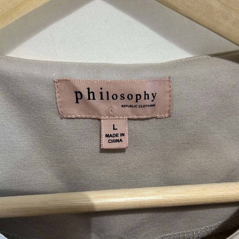 Anthropologie Philosophy Zip Up Jacket Size Large Gray Shoulder Pads - Picture 2 of 8